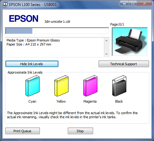 настройка печати на Epson L100