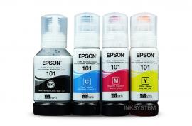 Оригинальные чернила для Epson L4150 (3 цветных по 70мл + 1 черный пигмент 127 мл)