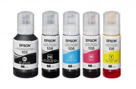 Оригинальные чернила для Epson L7180 (4 цветных по 70мл + 1 черный пигмент 140 мл)