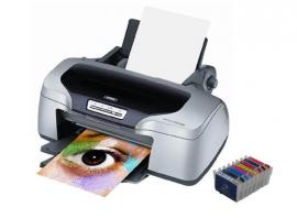 Цветной принтер Epson Stylus Photo R800 с ПЗК и чернилами