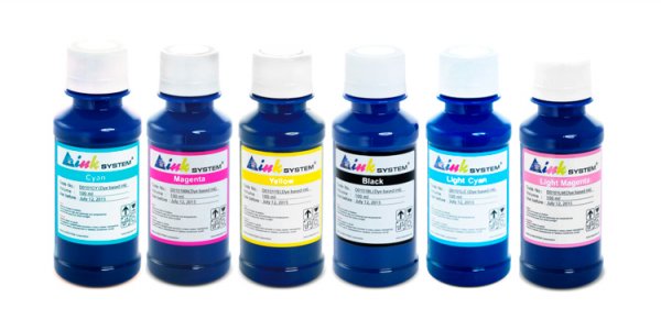 Комплект ультрахромных чернил INKSYSTEM для Epson 9000, 7000, 7500, 9500, 10000CF, 10600 100 мл. (6 цветов) Комплект ультрахромных чернил INKSYSTEM для Epson 9000, 7000, 7500, 9500, 10000CF, 10600 100 мл. (6 цветов)