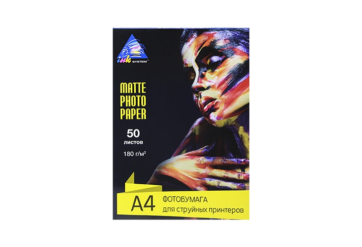 изображение Матовий фотопапір INKSYSTEM Matte Photo Paper 180g, A4, 50 аркушів