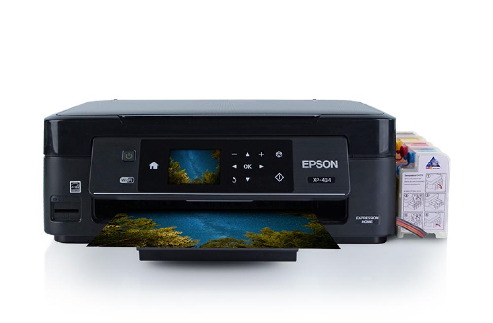 изображение МФУ Epson Expression Home XP-434 с СНПЧ и чернилами - изображение 1