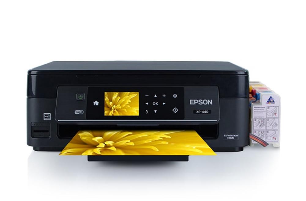 изображение МФУ Epson Expression Home XP-440 с СНПЧ и чернилами - изображение 1