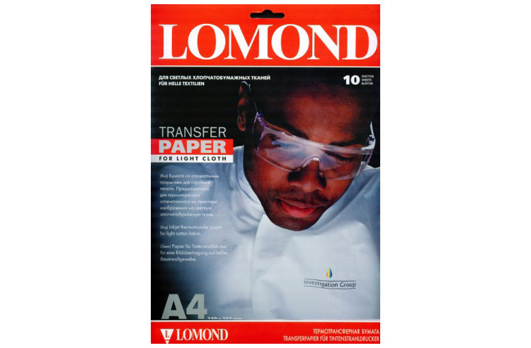 Термотрансферная бумага LOMOND Transfer Paper for bright cloth A4, 140г/м2 50 листов Термотрансферная бумага LOMOND Transfer Paper for bright cloth A4, 140г/м2 50 листов