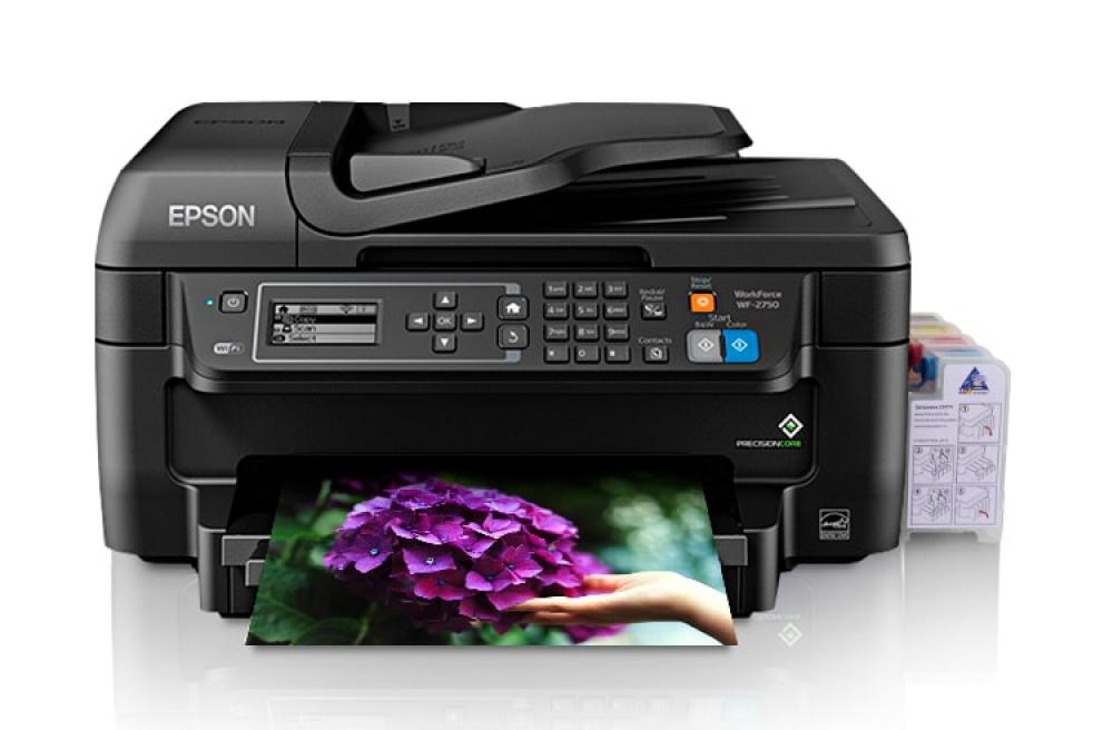 изображение МФУ Epson Workforce WF-2750 Refurbished с СНПЧ и чернилами - изображение 1