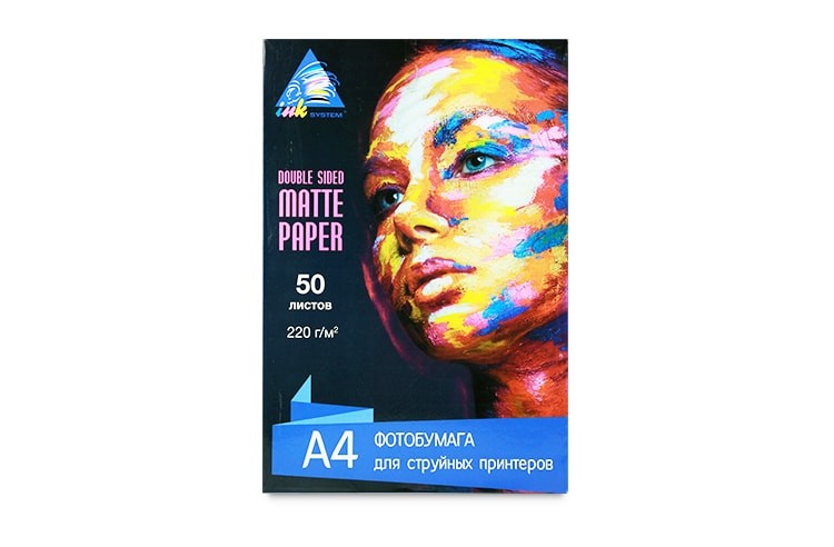 изображение Матовий двостороння фотопапір INKSYSTEM Matte Photo Paper 220g, A4, 50 аркушів