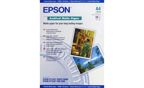Матовая фотобумага Epson Archival Matte A4, 189g, 50 листов Матовая фотобумага Epson Archival Matte A4, 189g, 50 листов
