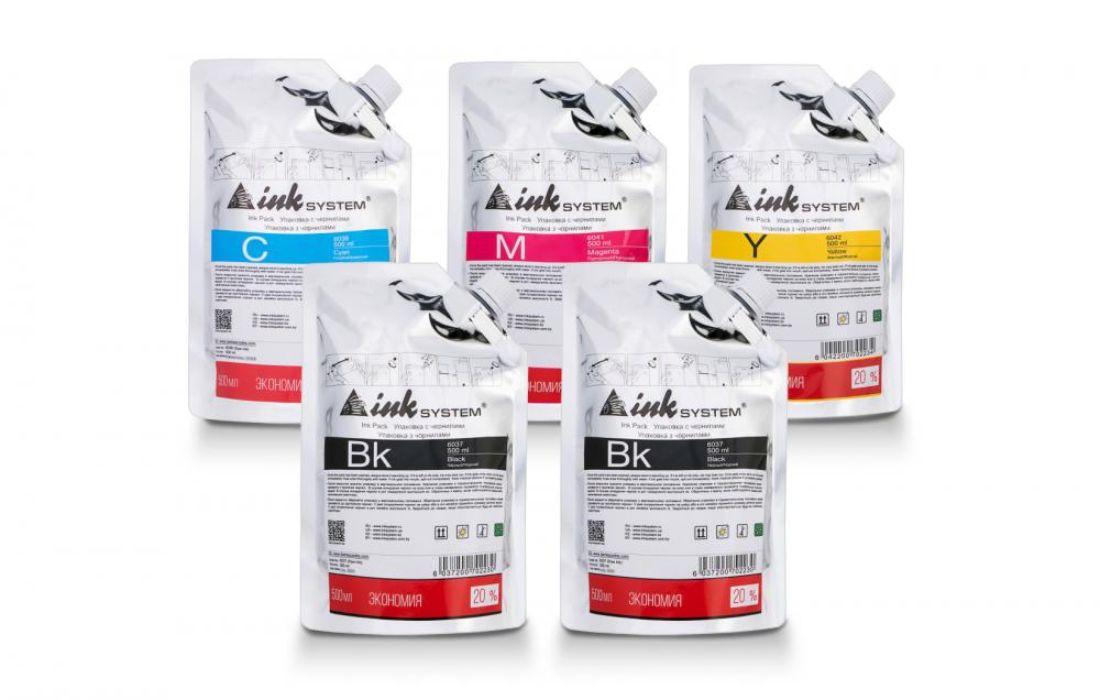 изображение Комплект сублимационных чернил INKSYSTEM 500 мл (5 цветов) - изображение 1