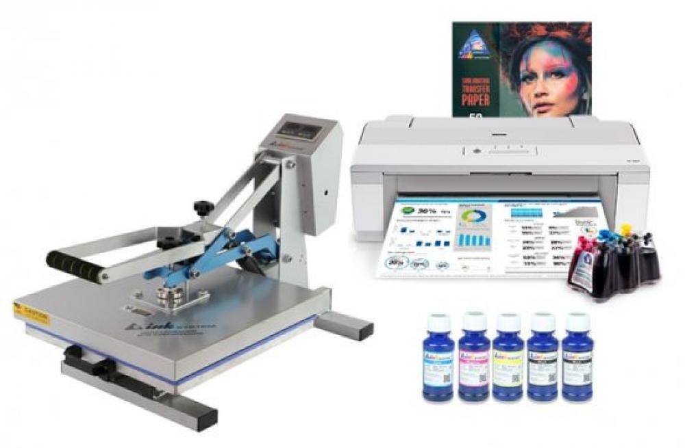 изображение Планшетний термопрес INKSYSTEM P-3838 38*38 см і принтер Epson PX-1004 з набором для сублімаційного друку - зображення 1