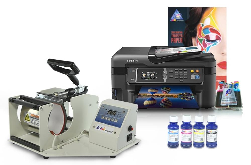 фото Чашечный термопресс INKSYSTEM и МФУ Epson WF-3620 с набором для сублимационной печати - зображення 1