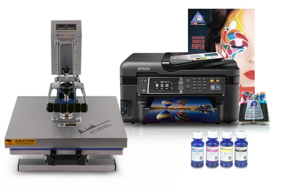 фото Планшетный термопресс INKSYSTEM (38x38cм) и МФУ Epson WF-3620 с набором для сублимационной печати - зображення 1