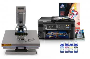 Планшетний термопрес INKSYSTEM P-3838+ 38*38 см і БФП Epson WF-3620 з набором для сублімаційного друку