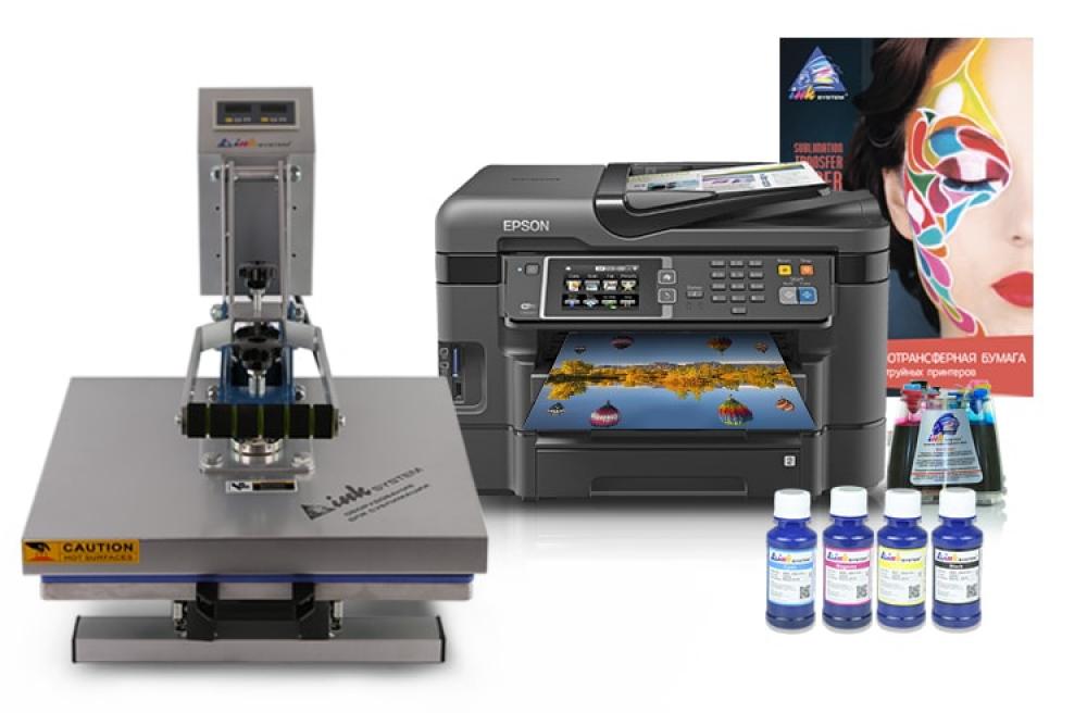 фото Планшетный термопресс INKSYSTEM (38x38cм) и МФУ Epson WF-3640DTWF с набором для сублимационной печати - зображення 1