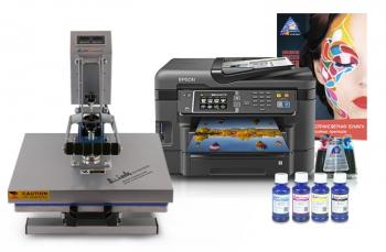 Планшетний термопрес INKSYSTEM P-3838+ 38*38 см і БФП Epson WF-3640DTWF з набором для сублімаційного друку