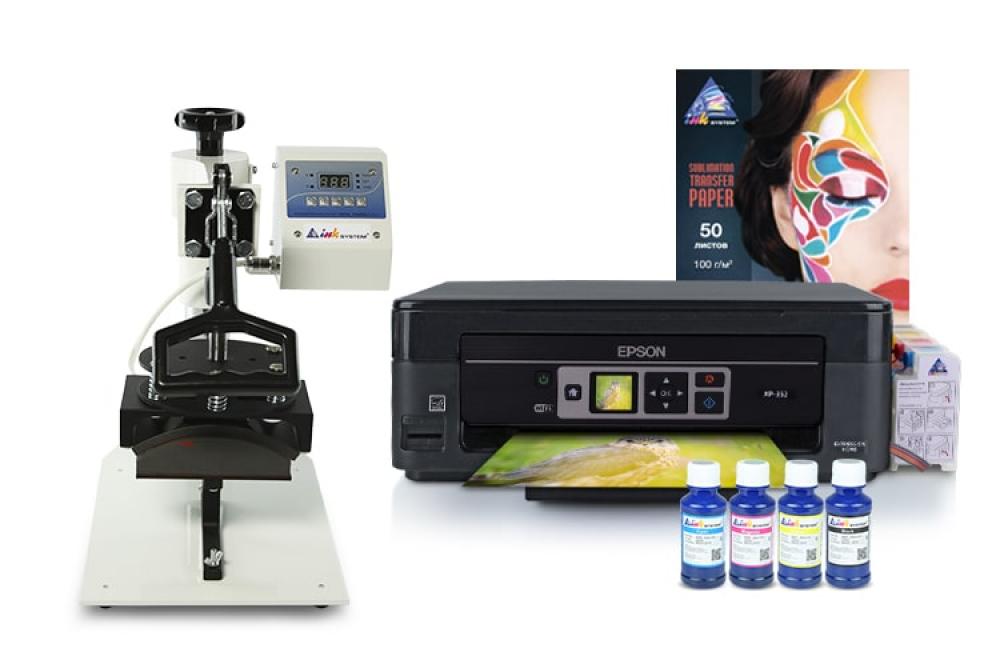 фото Кепочный термопресс INKSYSTEM и МФУ Epson XP-352 с набором для сублимационной печати - зображення 1