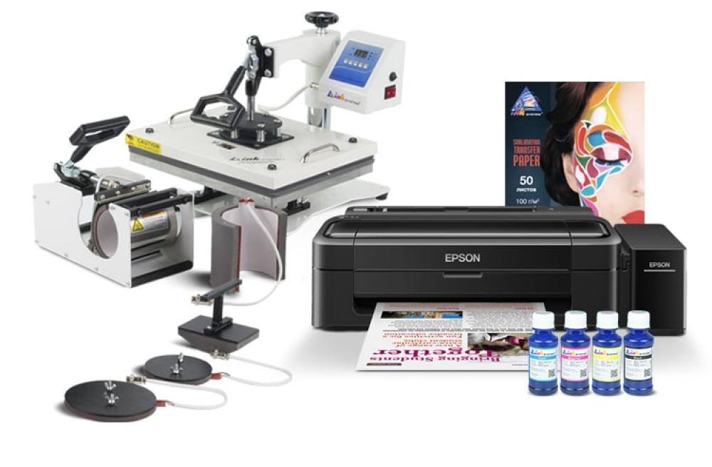 фото Многофункциональный термопресс INKSYSTEM 6 в 1 и принтер Epson L132 с набором для сублимационной печати - зображення 1