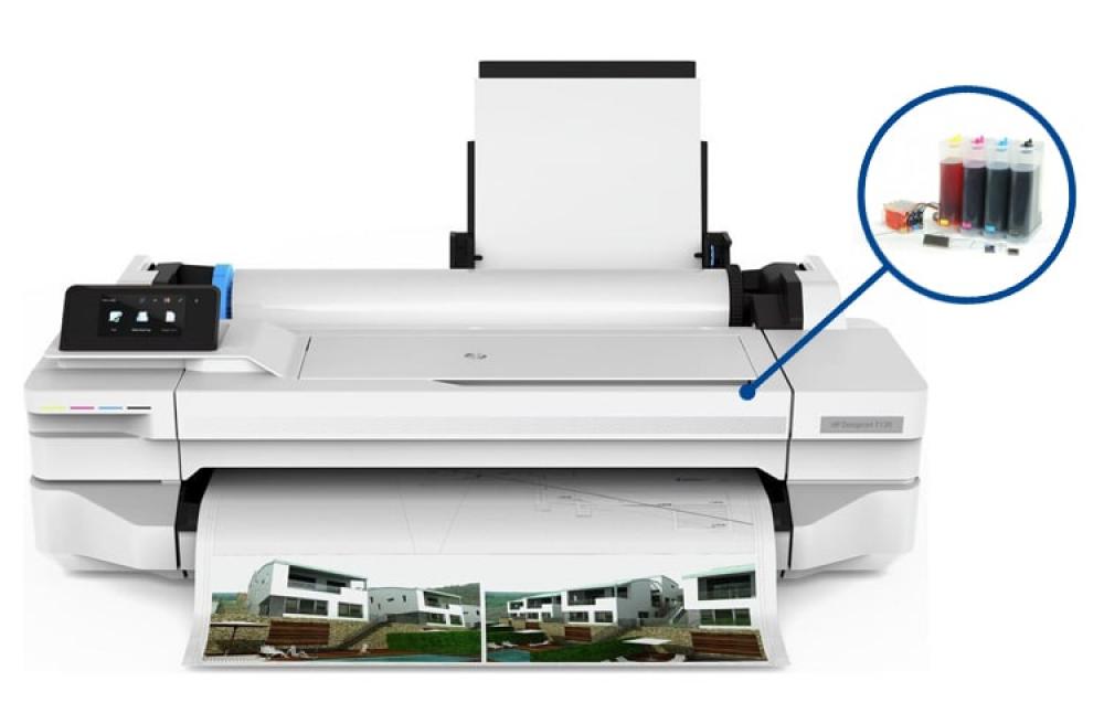 фото Плоттер HP Designjet T130 с СНПЧ и чернилами - изображение 1