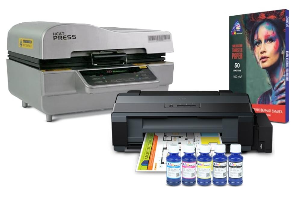 фото Вакуумный термопресс HeatPress V-01 3D и принтер Epson L1300 с набором для сублимационной печати - изображение 1