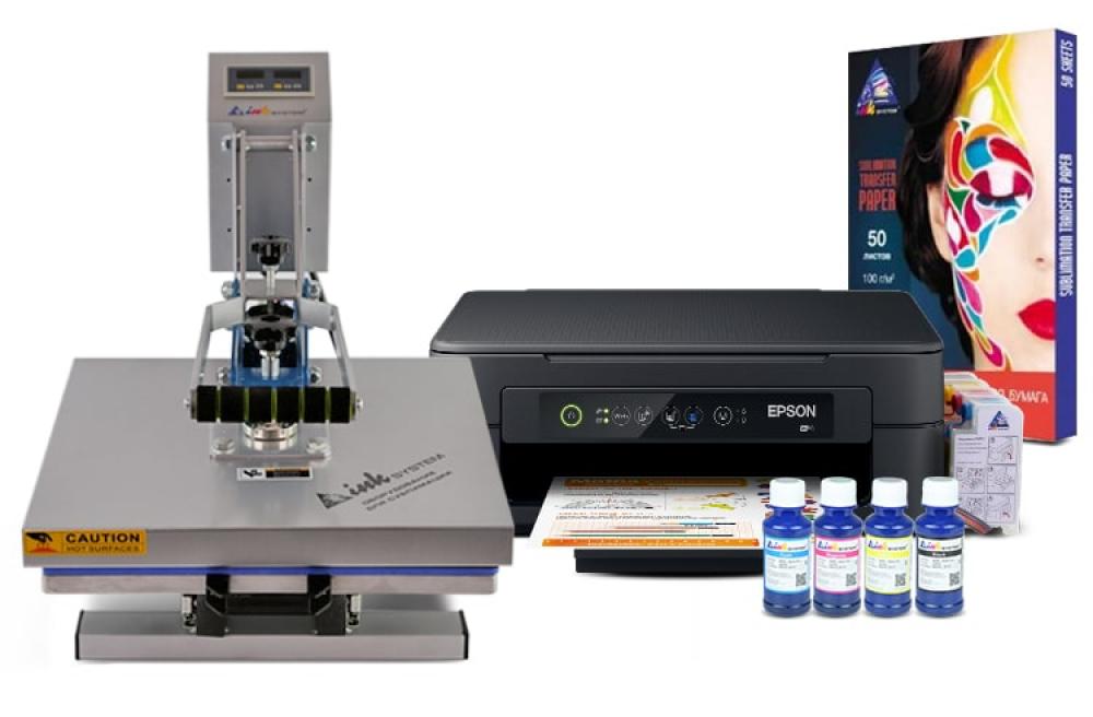 фото Планшетный термопресс INKSYSTEM P-3838+ 38*38 см и МФУ Epson XP-2100 с набором для сублимационной печати - изображение 1