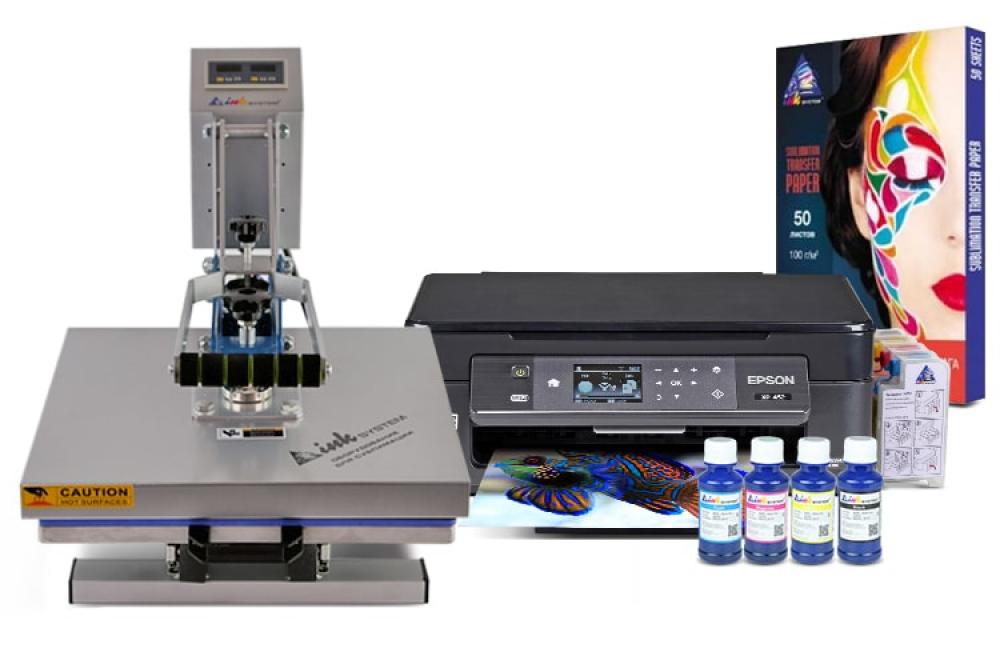 фото Планшетный термопресс INKSYSTEM P-3838+ 38*38 см и МФУ Epson XP-452 с набором для сублимационной печати - изображение 1
