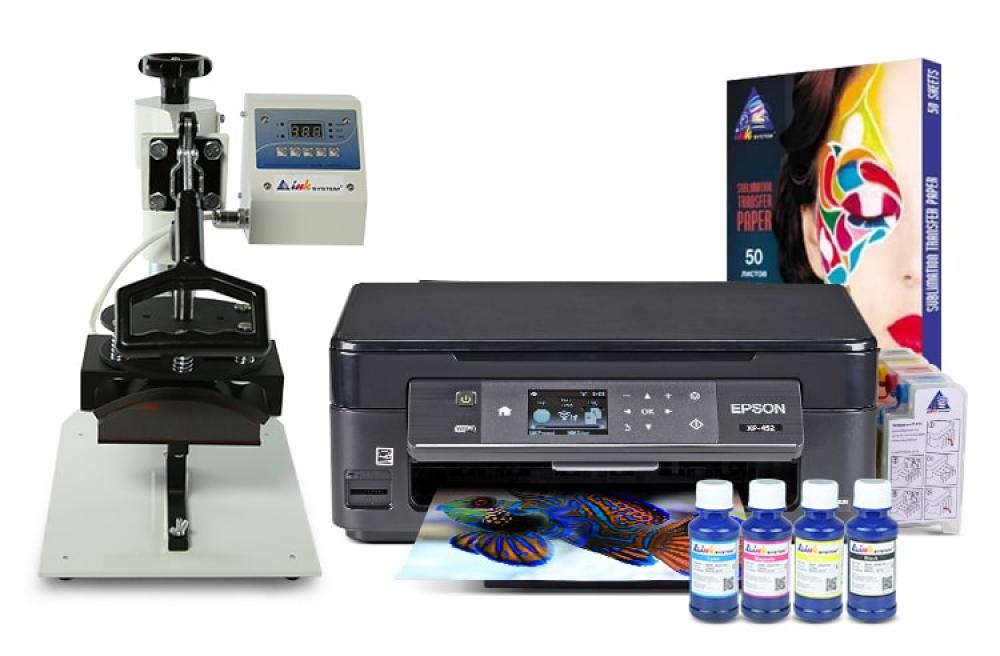 фото Кепочный термопресс INKSYSTEM B-01 и МФУ Epson XP-452 с набором для сублимационной печати - изображение 1