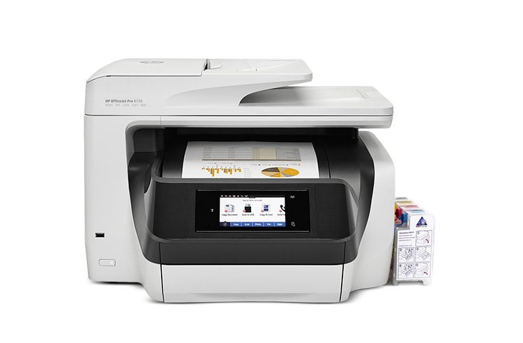 фото МФУ HP OfficeJet Pro 8720 с СНПЧ и чернилами