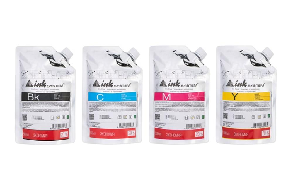 изображение Комплект сублимационных чернил INKSYSTEM для Epson SureColor SC-F500, 500 мл (4 цвета) - изображение 1