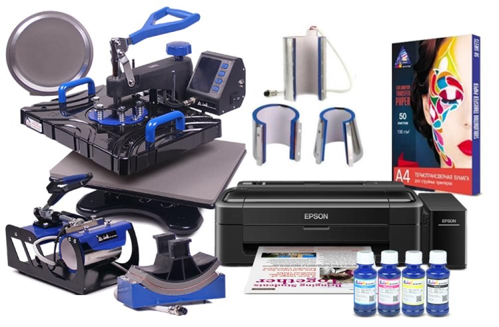фото Термопресс INKSYSTEM SP Combo 8 29*38 см 8 в 1 и принтер Epson L132 с набором для сублимационной печати - зображення 1