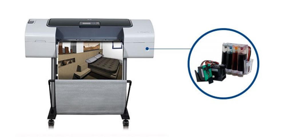 изображение Плотер HP DesignJet T1100 з СБПЧ та чорнилом - зображення 1