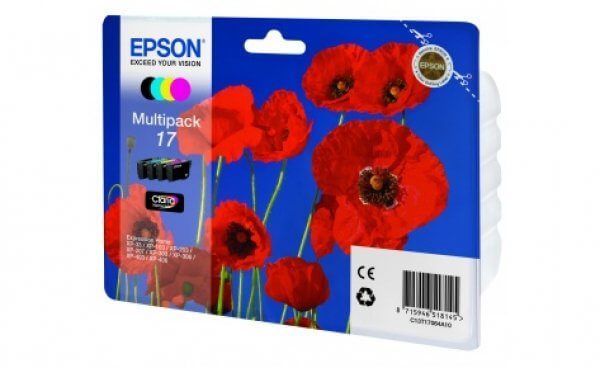 

Комплект картриджей Epson T1701-T1704 код C13T17064A10