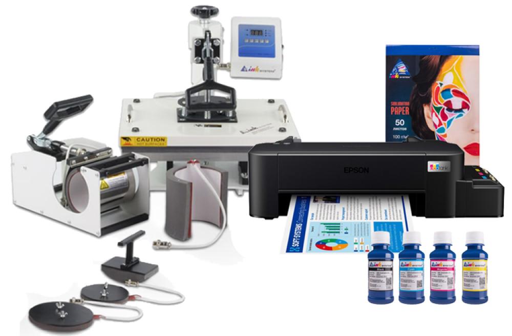 фото Многофункциональный термопресс INKSYSTEM C-06-2938 6 в 1 и принтер Epson L121 с набором для сублимационной печати - изображение 1