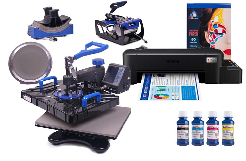 фото Многофункциональный термопресс INKSYSTEM SP Combo 5 29*38 см 5 в 1 и принтер Epson L121 с набором для сублимационной печати - изображение 1