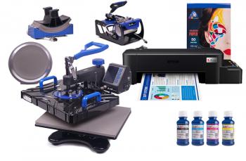 Многофункциональный термопресс INKSYSTEM SP Combo 5 29*38 см 5 в 1 и принтер Epson L121 с набором для сублимационной печати