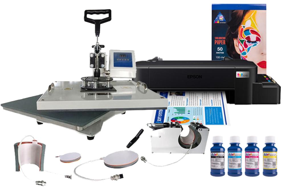 фото Многофункциональный термопресс INKSYSTEM C-04-2938 4 в 1 и принтер Epson L121 с набором для сублимационной печати - изображение 1