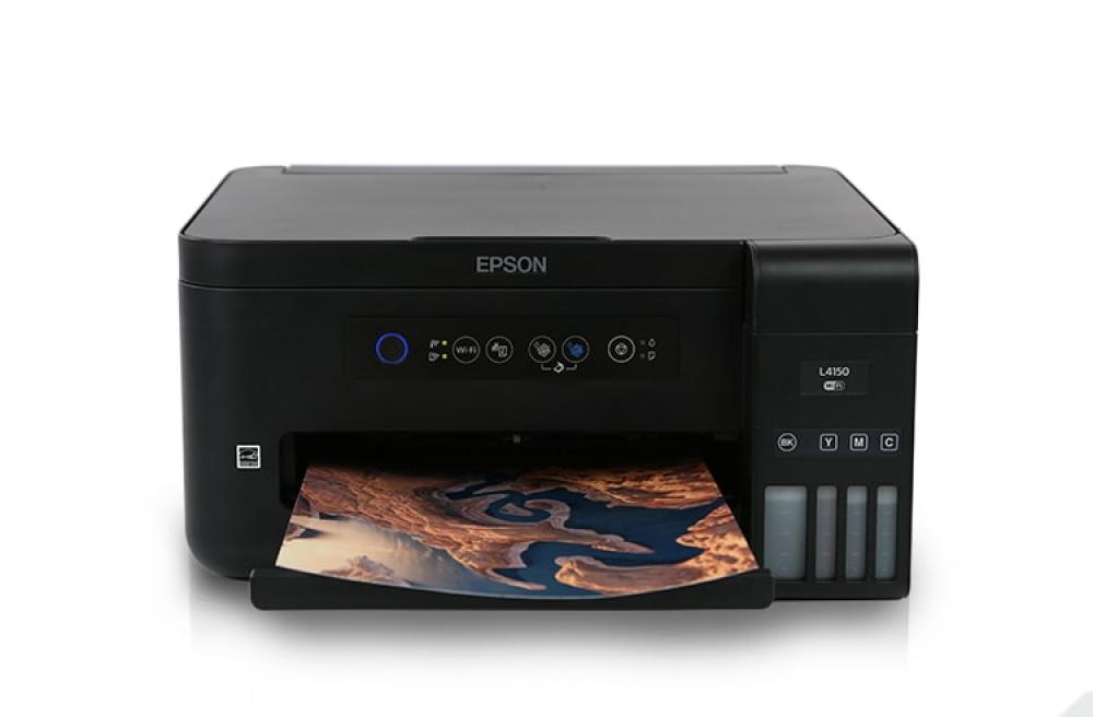фото МФУ Epson L4150 с оригинальной СНПЧ и пигментными чернилами 100мл - изображение 1