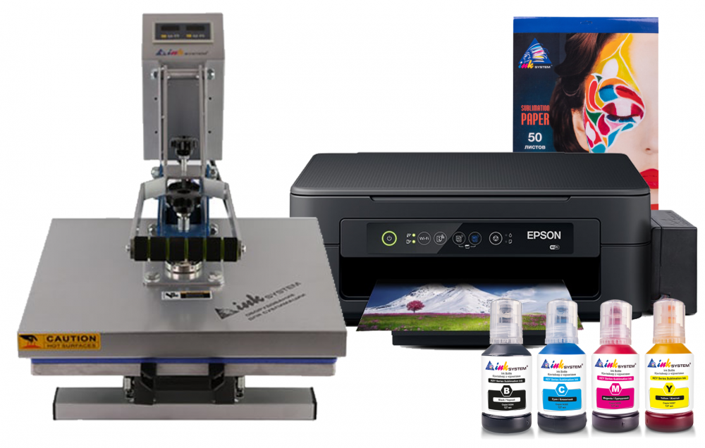 изображение Планшетный термопресс INKSYSTEM P-3838+ 38*38 см и МФУ Epson XP-2205 с набором для сублимационной печати - изображение 1