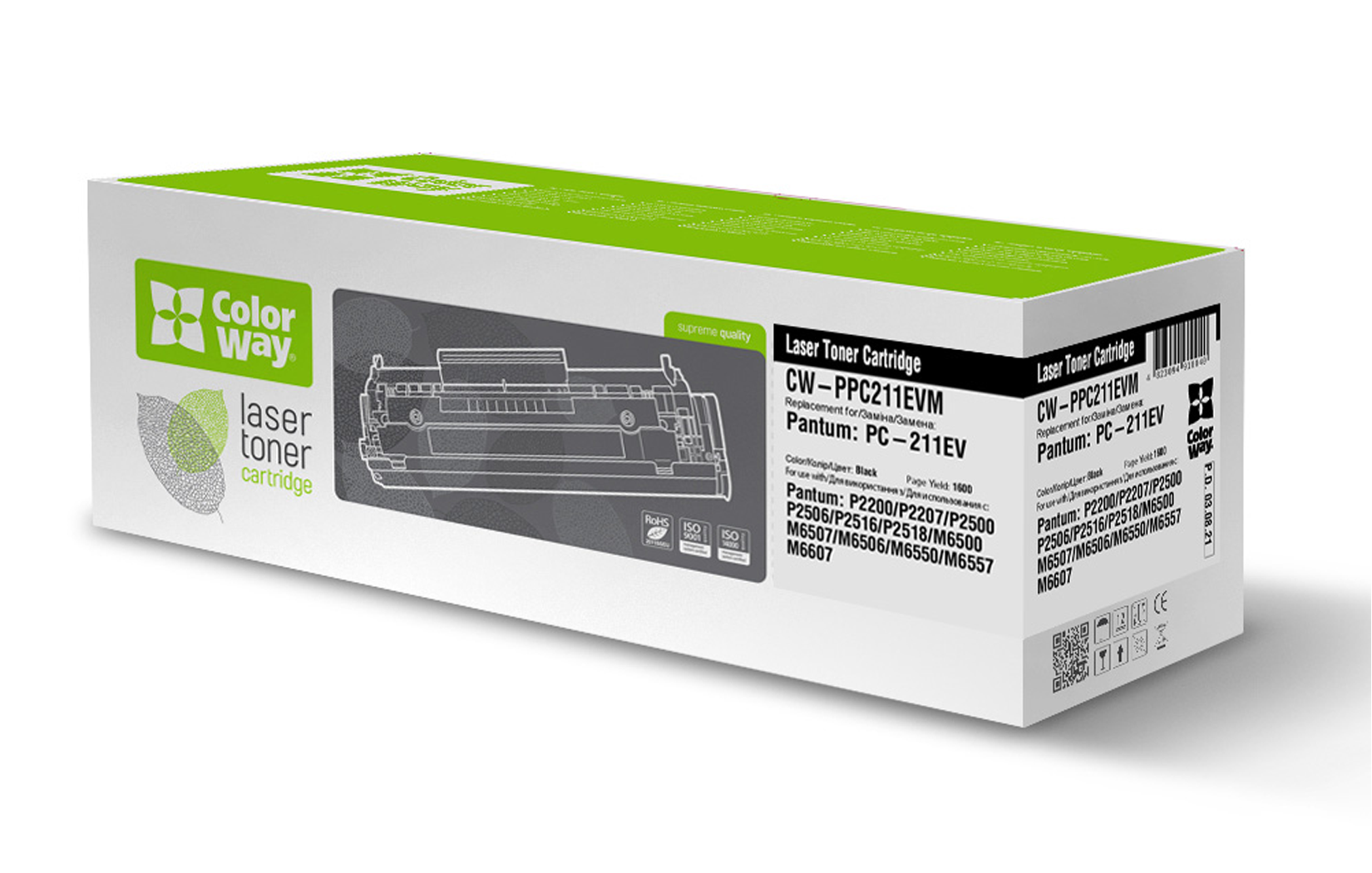 зображення Лазерний картридж ColorWay для Pantum P2200, 2207, 2506, M6500, M6607 (PC-211EV) (чорний)