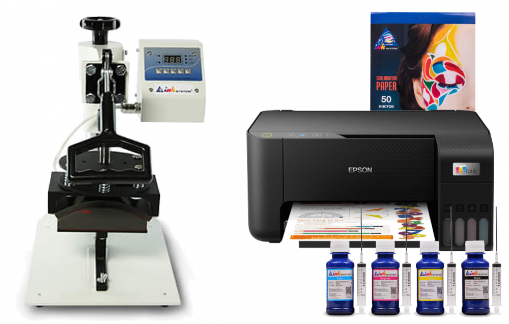 фото Кепочный термопресс INKSYSTEM B-01 и МФУ Epson L3210 с набором для сублимационной печати - изображение 1