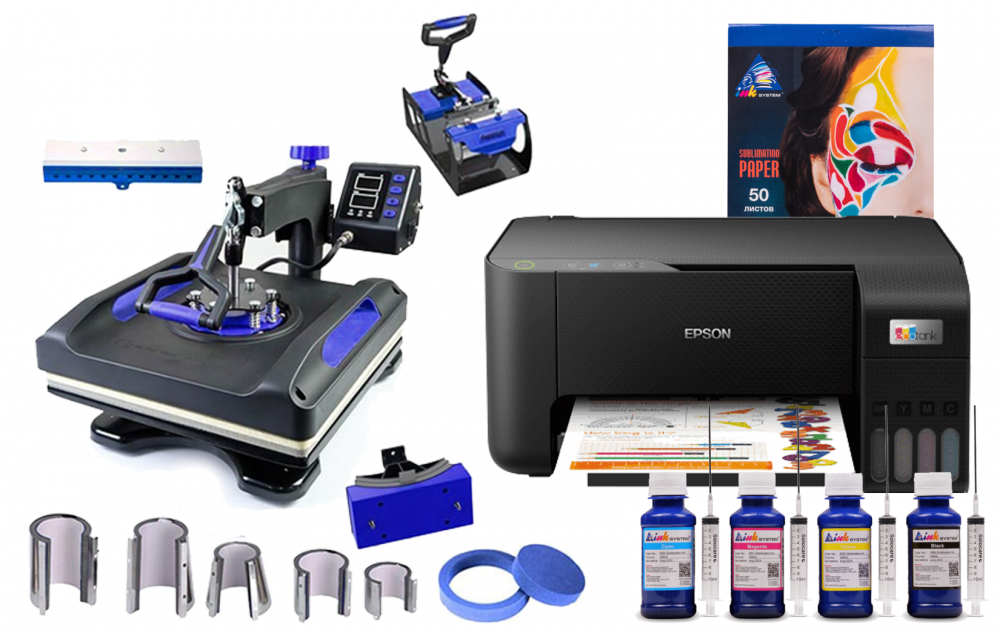 фото Термопресс INKSYSTEM SP Combo 11 38*38 см 11 в 1 и МФУ Epson L3210 с набором для сублимационной печати - изображение 1