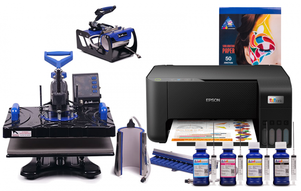 фото Многофункциональный термопресс INKSYSTEM SP Combo 4 29*38 см 4 в 1 и МФУ Epson L3210 с набором для сублимационной печати - изображение 1