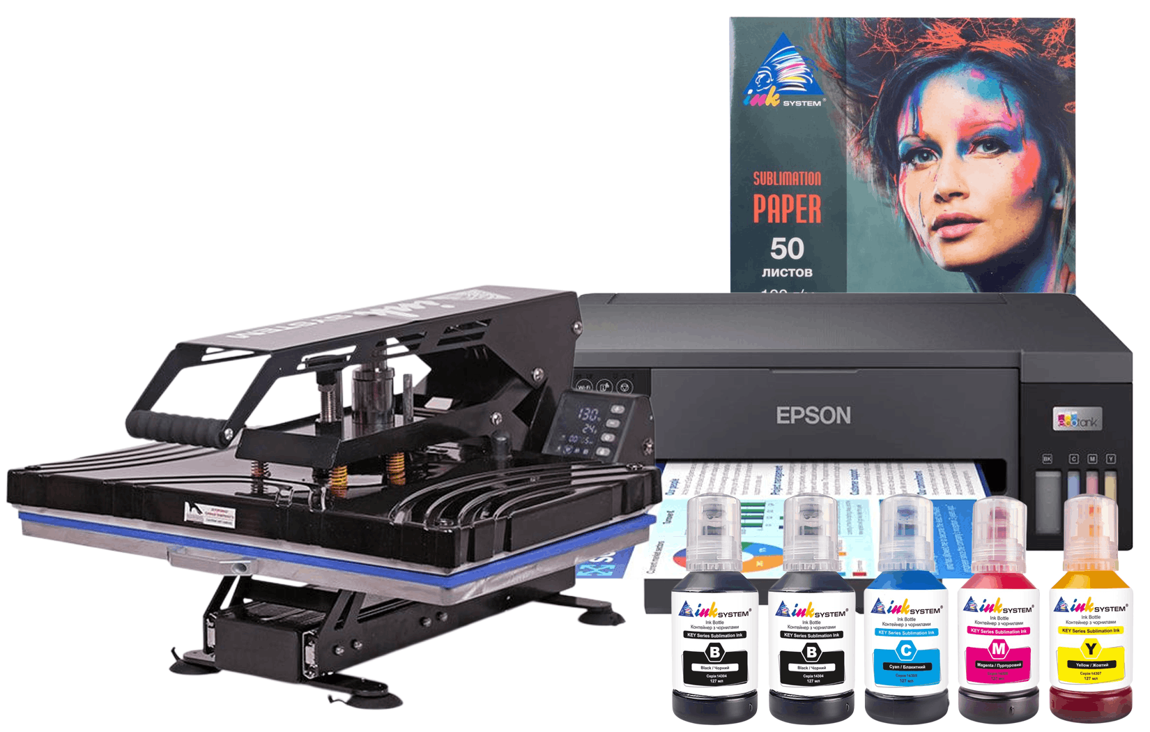 зображення Планшетний термопрес INKSYSTEM SP AO4060 40*60 см і принтер Epson L11050 з набором для сублімаційного друку