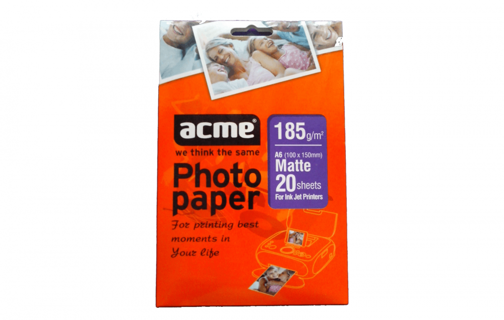 фото Матовая фотобумага ACME Matte 185g, 10x15, 20 листов