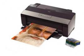 Цветной принтер Epson Stylus Photo R1900 с ПЗК и чернилами