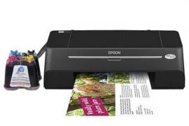 Принтер Epson Stylus T26 с СНПЧ и чернилами