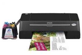 Принтер Epson Stylus T26 с СНПЧ и чернилами