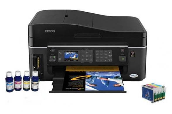 изображение МФУ Epson Stylus Office TX600FW с ПЗК и чернилами