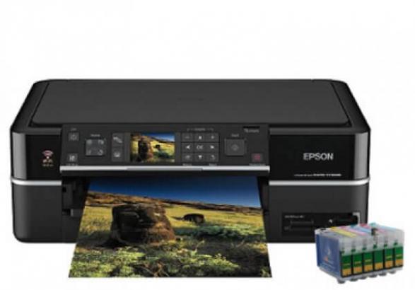 изображение МФУ Epson Stylus Photo TX700W с ПЗК и чернилами