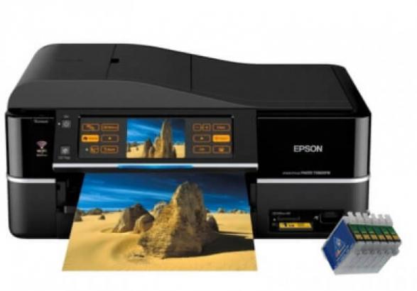 изображение МФУ Epson Stylus Photo TX800FW с ПЗК и чернилами