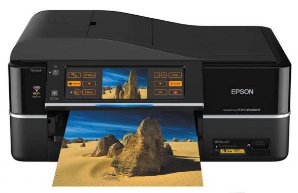 изображение МФУ Epson Stylus Photo PX800FW с ПЗК и чернилами